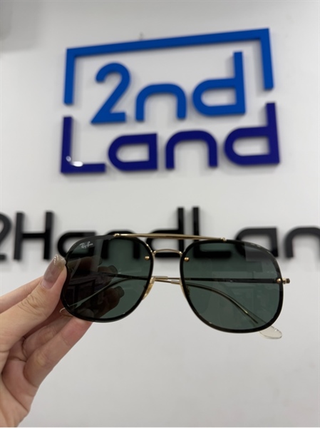 Mắt kính Rayban RB3583-N9050/17 - Gọng vàng - Màu xanh rêu - Ngoại hình 97% - Kính xước - Kèm túi 1
