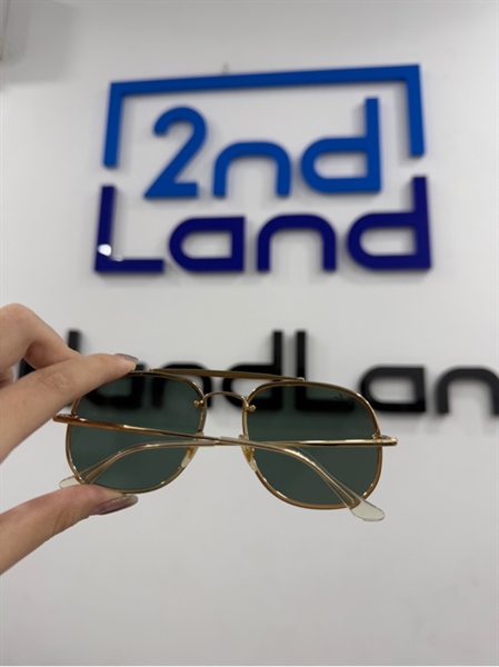 Mắt kính Rayban RB3583-N9050/17 - Gọng vàng - Màu xanh rêu - Ngoại hình 97% - Kính xước - Kèm túi 2