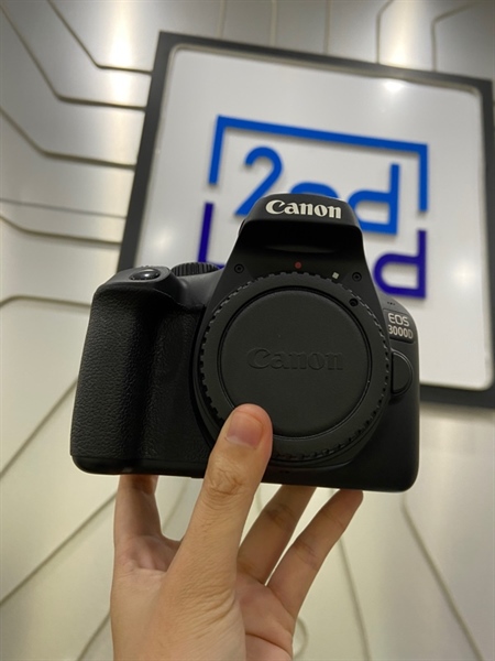 Máy ảnh Canon 3000D - Màu đen - Ngoại hình: 98% - Kèm 1 pin + dock sạc + thẻ nhớ 256GB + đầu đọc thẻ + túi