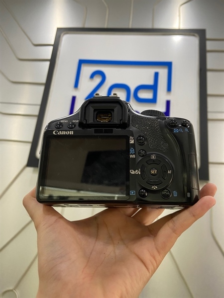 Máy ảnh Canon 450D - Màu đen - Ngoại hình: 97% - Mất nắp cổng kết nối, bụi trong ống ngắm, màn ám vàng, loạn nút trái phải - Body - Không sạc - Không pin 2