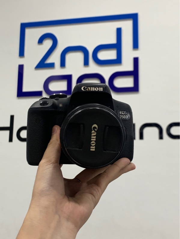 Máy ảnh Canon eos 750d - Màu đen - Ngoại hình: 98% - Kèm 1 pin + sạc + lens ef 18-55mm (mốc rể)