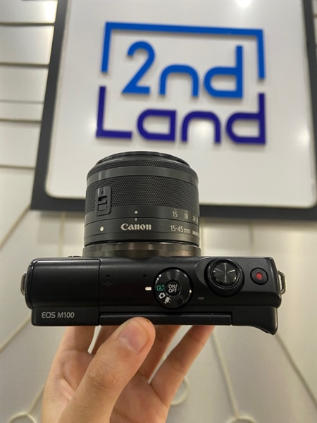 Máy ảnh Canon EOS M100 - Màu đen - Ngoại hình: 98% - Body - Kèm 1 pin + dây sạc + Lens Canon EF-M 15-45mm 1:3.5-6.3 is stm 1