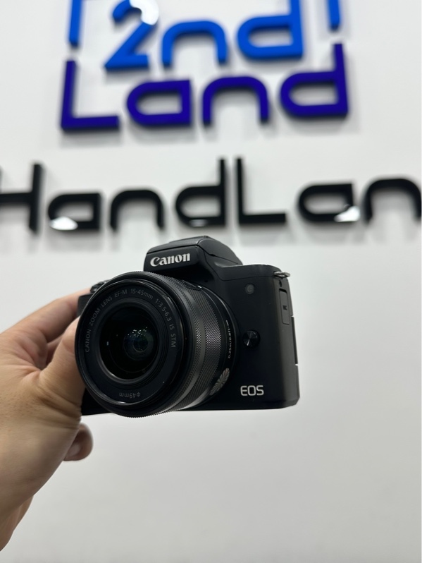 Máy ảnh Canon EOS M50 Mark II - Màu đen - Ngoại hình 98% - Kèm túi + Sạc + 1 Pin zin + 3 Pin ngoài + Lens Kit Canon EF-M 15-45mm 1:3.5-6.3 IS STM