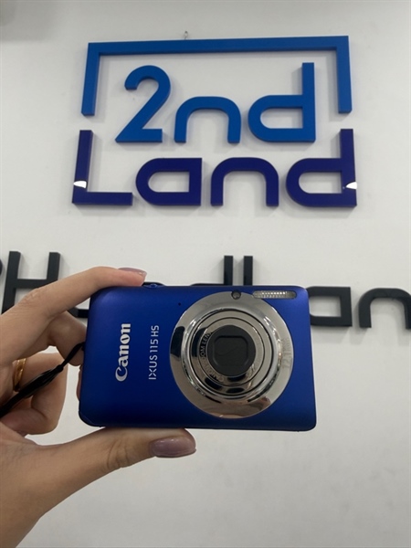 Máy ảnh Canon Ixus 115 HS - Màu xanh - Ngoại hình 97% - Màn tối nặng , mất nắp che cổng - Kèm 1 sạc linh kiện , 1 pin