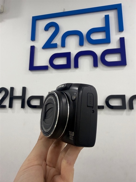 Máy ảnh Canon PC1431 PowerShot SX120IS - Màu đen - Ngoại hình 97% - Màn trầy , nứt nhẹ , bụi trong , mất nắp cổng kết nối - Kèm pin , sạc 1