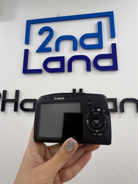 Máy ảnh Canon PC1431 PowerShot SX120IS - Màu đen - Ngoại hình 97% - Màn trầy , nứt nhẹ , bụi trong , mất nắp cổng kết nối - Kèm pin , sạc 2