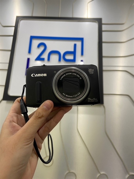 Máy ảnh Canon Powershot SX260HS - Màu đen - Ngoại hình: 97% - lens trầy dăm - Kèm pin + 3 thẻ nhớ 32GB + đầu chép thẻ
