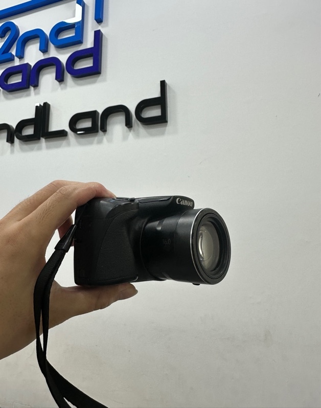 Máy ảnh Canon PowerShot SX400 IS - Màu đen - Ngoại hình 97% - Thấu kính mốc bụi trong, màn ám theo thời gian sử dụng,mất cao su nắp cổng - Kèm túi + Thẻ nhớ 4G + 1 adapter sạc + 2 pin ( 1 pin new, 1 pin chai )