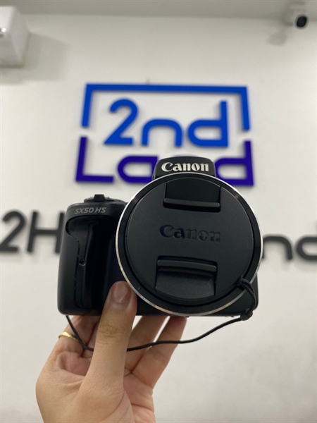 Máy ảnh Canon SX50HS - Màu đen - Ngoại hình 97% - Màn tối viền , mất nắp sạc - Kèm 1 sạc , 1 pin
