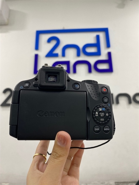 Máy ảnh Canon SX50HS - Màu đen - Ngoại hình 97% - Màn tối viền , mất nắp sạc - Kèm 1 sạc , 1 pin 1