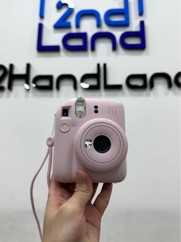 Máy ảnh chụp lấy liền FUJIFILM INSTAX MINI 12 - Màu hồng - Ngoại hình 97% - Kèm ốp + Cuộn phim