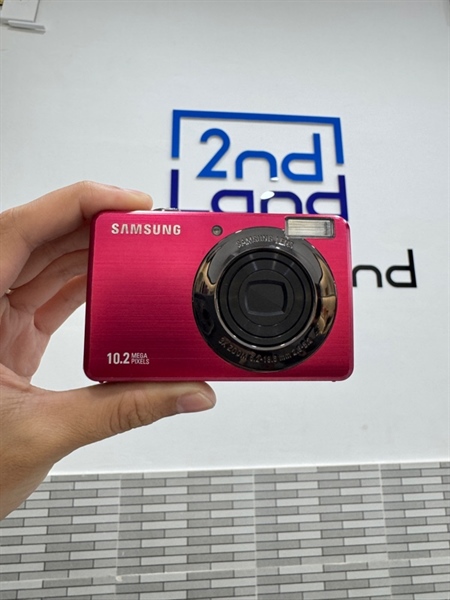 Máy ảnh Digital Samsung SL202 - Màu hồng - Ngoại hình: 98% - Bụi trong nhẹ - Body, kèm sạc + túi + thẻ nhớ 2 GB