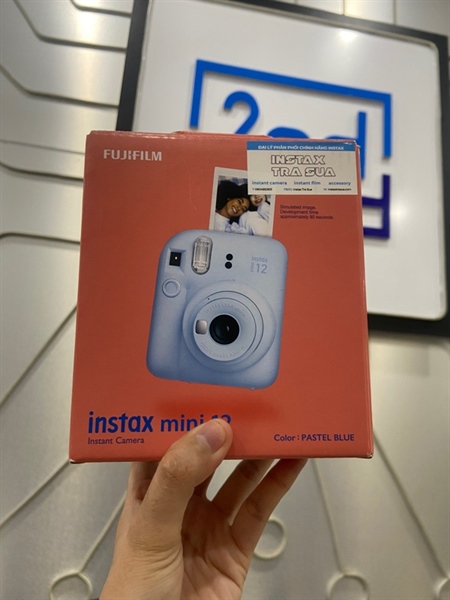 Máy ảnh Fujifilm Instax Mini 12 - Màu xanh - Ngoại hình: 98% - Kèm Box 3