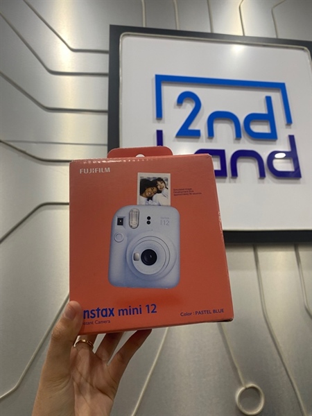 Máy ảnh Instax Mini 12 - Màu xanh - Ngoại hình: 98% - Box + Ốp cao su