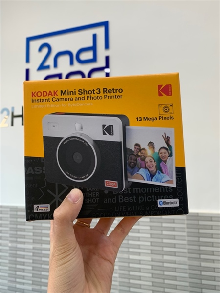 Máy ảnh Kodak Mini Shot 3 Retro ByteDance Limited Edition - Màu đen - Ngoại hình: 98% - Box, kèm 1 bộ film thay thế 3