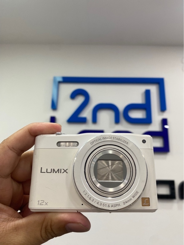 Máy ảnh Panasonic Lumix DMC-SZ8 - Bản nội địa Nhật - Màu trắng - Ngoại hình: 97% - Màn ám vàng - Kèm 1 pin + Thẻ 2GB + Sạc + Túi vải
