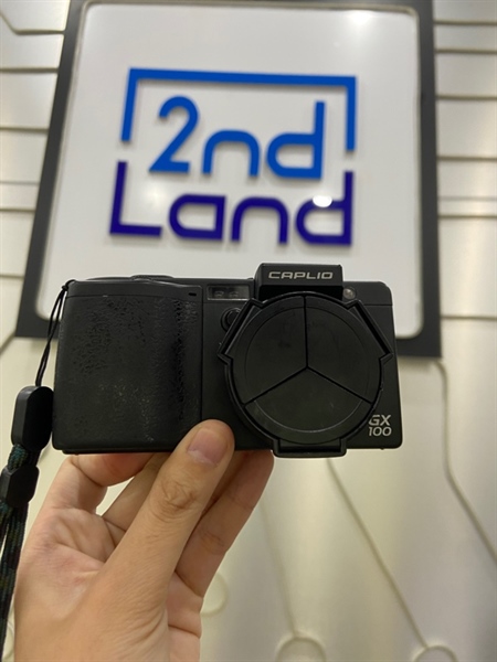 Máy ảnh Ricoh Caplio GX100 - Màu đen - Ngoại hình: 98% - Màn ám hồng - Kèm 2 pin + dock sạc + thẻ 8GB