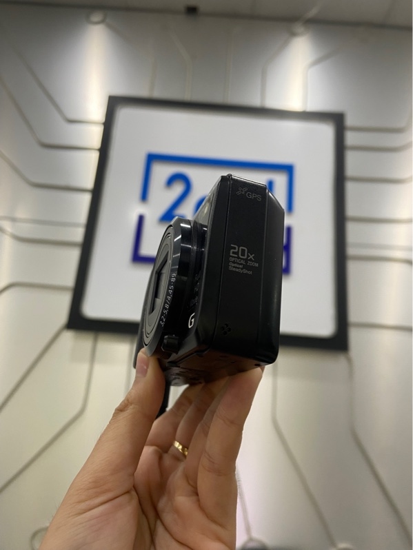 Máy ảnh sony cyber-shot DSC-HX20V - Màu đen - Ngoại hình: 97% - Viền ám vàng, zoom 1 đốm đen nhỏ - Kèm 1 pin, thẻ nhớ 8gb