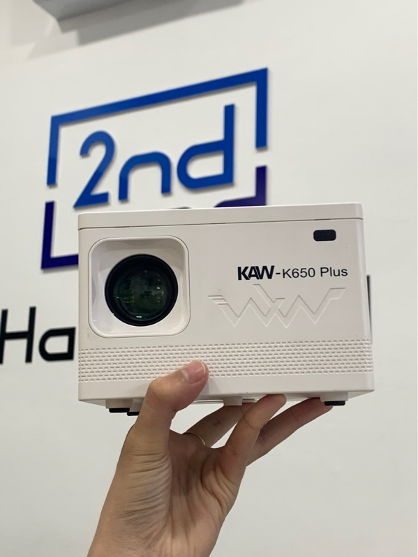 Máy chiếu mini Kawnk650 Plus - Màu trắng - Ngoại hình: 98% - Kèm nguồn remote