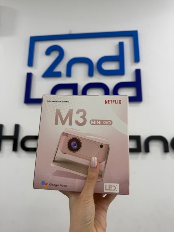 Máy chiếu Movie Legend M3 miniGo - Màu hồng - Ngoại hình 98% - Kèm Box , 1 remote , 1 tripod
