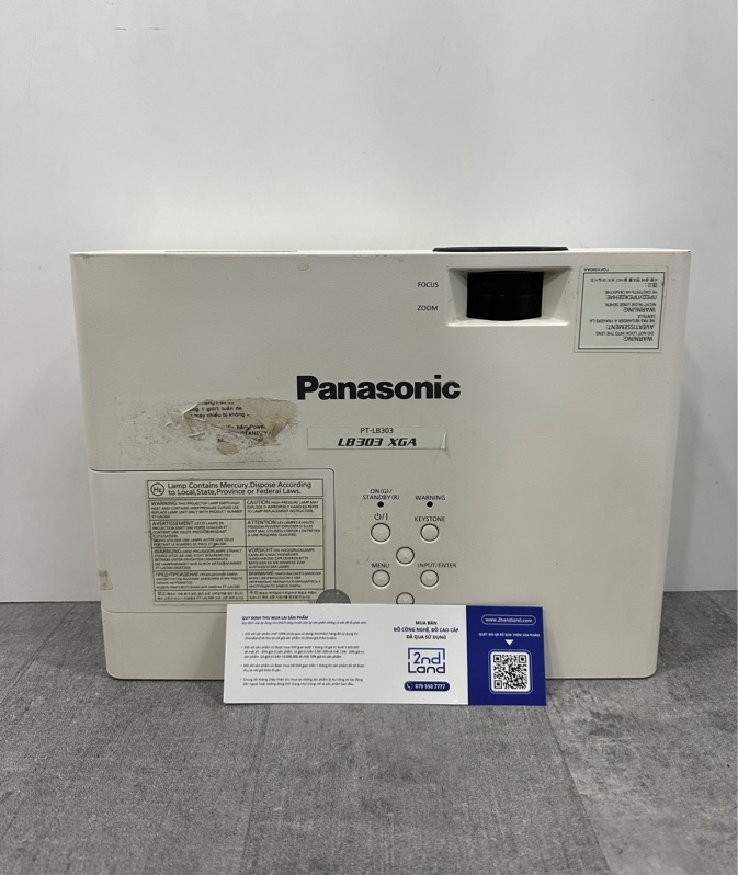 Máy chiếu Panasonic PT-LB303 - Màu trắng - Ngoại hình 96% - Ố theo thời gian sử dụng, lens bụi, màn chiếu ám xanh vùng giữa, loa hơi rè - Kèm dây nguồn