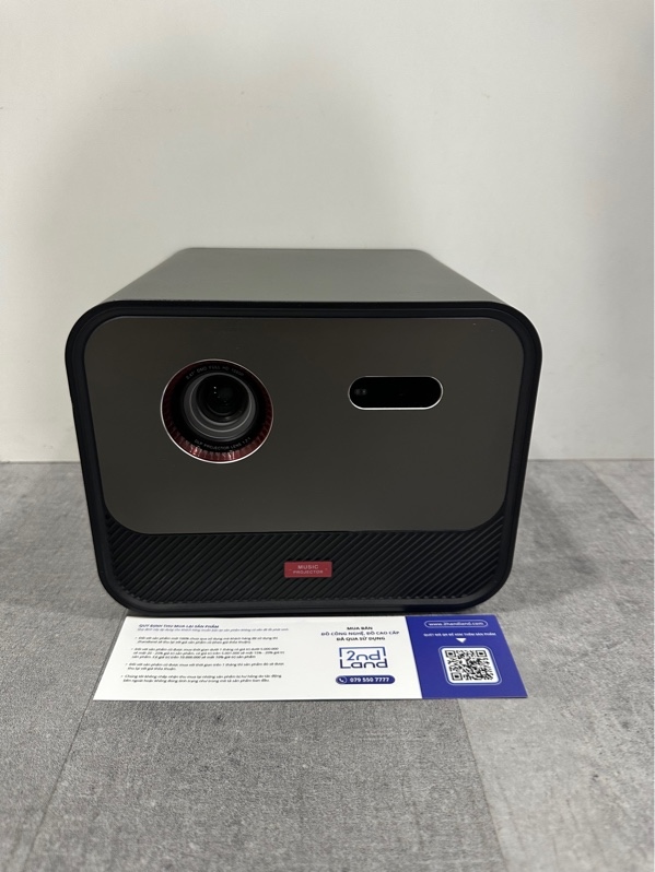 Máy chiếu thông minh Music Projector X5 ( Không hỗ trợ xem Netflix ) - Màu xám - Ngoại hình 97% - Kèm nguồn + Remote kết nối Bluetooth chập chờn