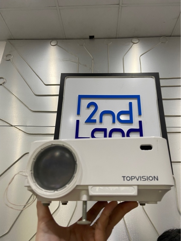 Máy Chiếu TOPVISON T21 Mini - Màu trắng - Ngoại hình:97% - Mất 1 chân cao su , lens bụi - Kèm nguồn + HDMI