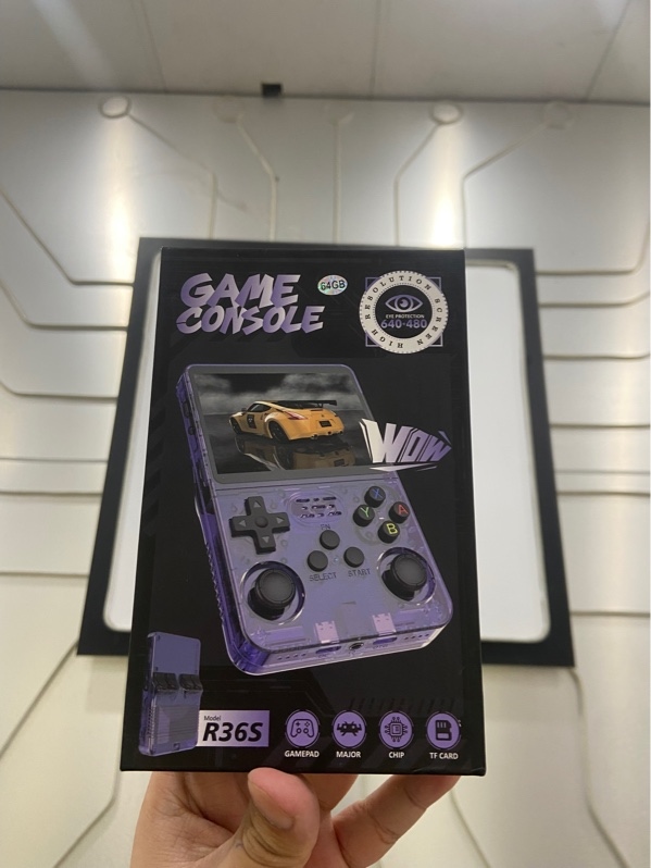 Máy chơi game cầm tay R36S - Màu xanh - Ngoại hình: 98% - Kèm Box + thẻ 64gb