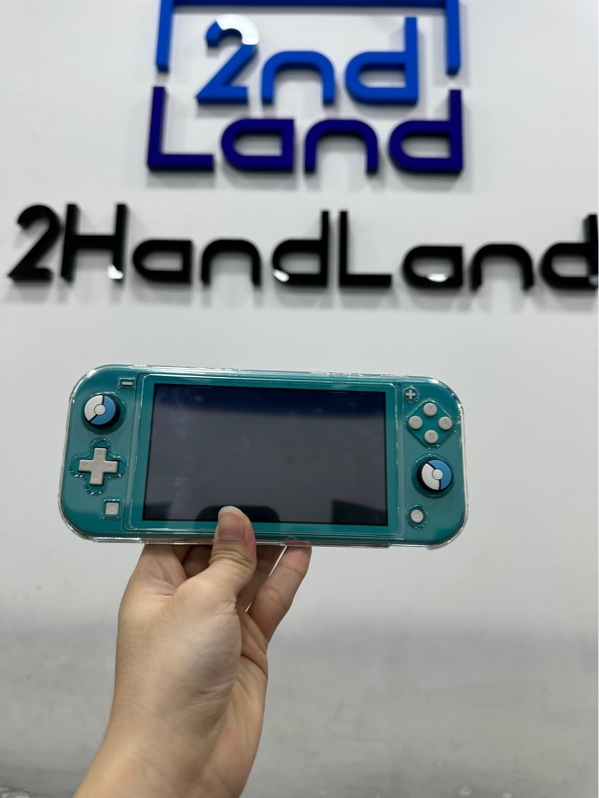 Máy chơi game Nintendo Switch Lite HDH-001 - Chưa hack - Màu xanh - Ngoại hìn 97% - Màn ám viền hồng 4 góc màn - Kèm sạc + Ốp + Túi
