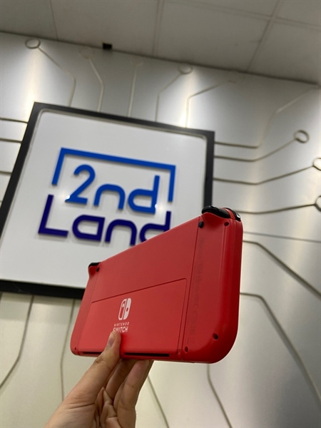 Máy chơi game Nintendo Switch Oled - Bản Mario - Màu đỏ - Ngoại hình: 98% - Tróc cao su joystick trái - Kèm dock xuất hình + grip + túi chống sốc + sạc 3