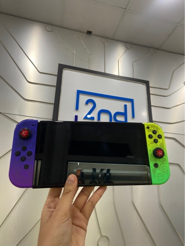 Máy chơi game Nintendo Switch OLED - Bản Splatoon 3 - Đã hack thẻ 128gb - Màu đen - Ngoại hình: 97.5% - FullBox