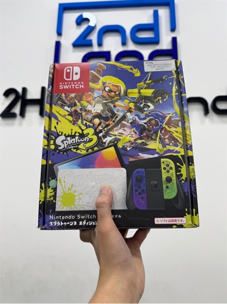 Máy chơi game Nintendo Switch Oled - Chưa hack - Màu xanh đen - Ngoại hình 98% - Kèm box + thẻ 256GB + Grip nhỏ + Dock xuất hình + Sạc 3