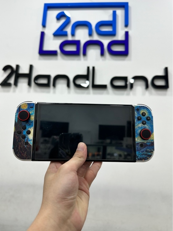 Máy chơi game Nintendo Switch Oled - Đã hack - Màu trắng - Ngoại hình 97% - Núm tay cầm nứt - Kèm Full phụ kiện (thiếu box) + Thẻ 256GB + Túi