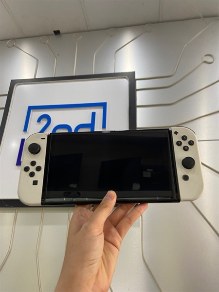 Máy chơi game Nintendo Switch Oled - Hack thẻ 512GB - Joycon màu trắng - Ngoại hình: 98% - FullBox 1