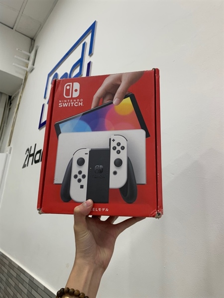Máy chơi game Nintendo Switch Oled - Màu trắng - Đã hack - Ngoại hình: 97% - Ố, thiếu grip nhỏ - Box, full phụ kiện + thẻ nhớ 256GB 3