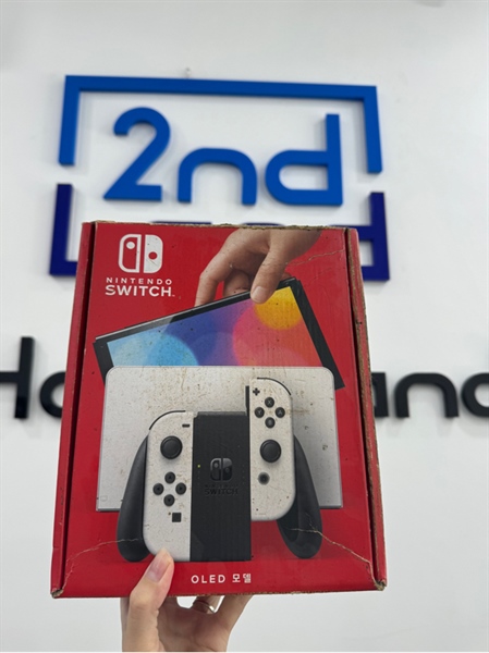 Máy chơi game Nintendo Switch Oled - Màu trắng - Ngoại hình 98% - FullBox - Thiếu 1 Grip nhỏ