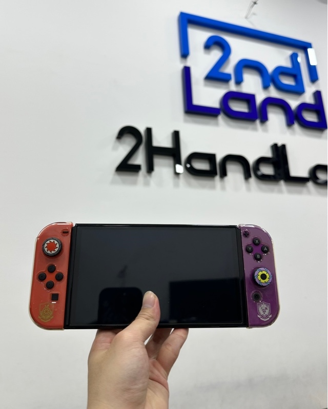 Máy chơi game Nintendo Switch Oled Pokémon Scarlet & Violet Edition - Đã hack - Màu đỏ tím - Ngoại hình 97% - Fullbox + Thẻ 128GB