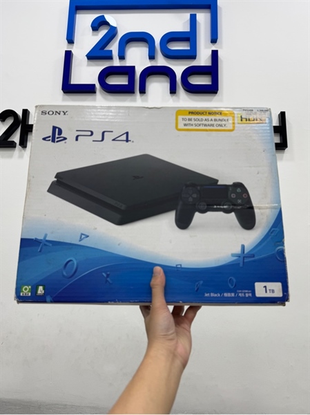 Máy chơi game PS4 Slim - Đã hack - Firmware 9.0 - 1TB - Màu đen - Ngoại hình 98% - Box + 1 ổ cứng hack + 1 tay cầm PS4 + Nguồn + HDMI 3