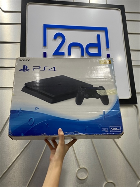 Máy chơi game PS4 Slim Firmware 9 ( có thể hack ) - Màu đen - Ngoại hình 98% - Kèm 1 tay, dây HDMI, dây nguồn, dây Micro 500GB , 1 USB kích hack - Box