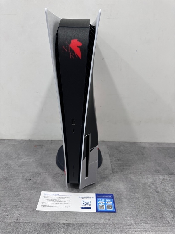 Máy chơi game PS5 Fat - Bản ổ đĩa - Firmware PS5-488 - 825GB - Màu trắng - Ngoại hình 97% - Dán skin - Kèm đế + Tay cầm PS5 màu xanh đen + Nguồn