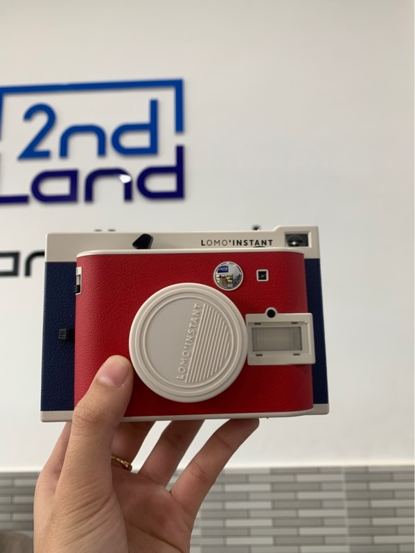 Máy chụp ảnh lấy liền Lomo’Instant Boston Edition - Màu xanh đỏ - Ngoại hình: 98% - Box, kèm bộ 3 lens, không phim