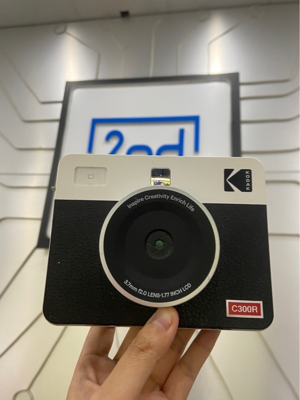 Máy chụp và in ảnh lấy liền Kodak Mini Shot 3 Retro - kèm flim - C300R - Màu trắng - Ngoại hình: 98% - Kèm Box