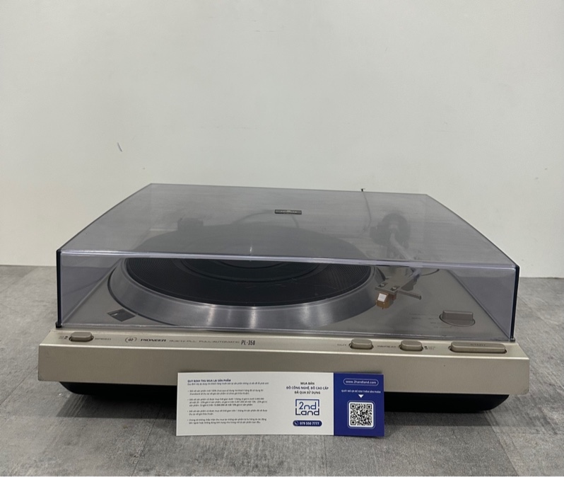 Máy đọc đĩa than Pioneer PL-350 - 8.5W - Màu xám - Ngoại hình 97% - Kèm nguồn + Bộ chuyển đổi điện áp 70W
