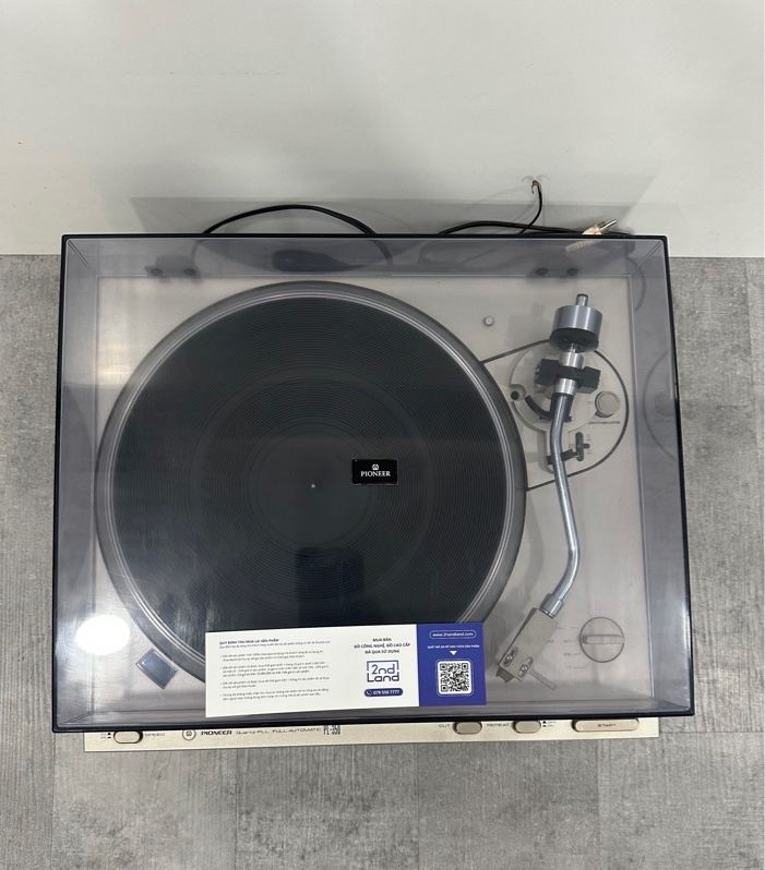 Máy đọc đĩa than Pioneer PL-350 - 8.5W - Màu xám - Ngoại hình 97% - Kèm nguồn + Bộ chuyển đổi điện áp 70W