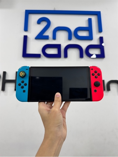 Máy game Nintendo Switch Oled - Đã hack Halo shop còn host - Màu Neon - Ngoại hình 97% - Màn trầy , lưng trầy - Kèm sạc , 1 grip , 2 strap , dock chuyển , 1 thẻ 128GB