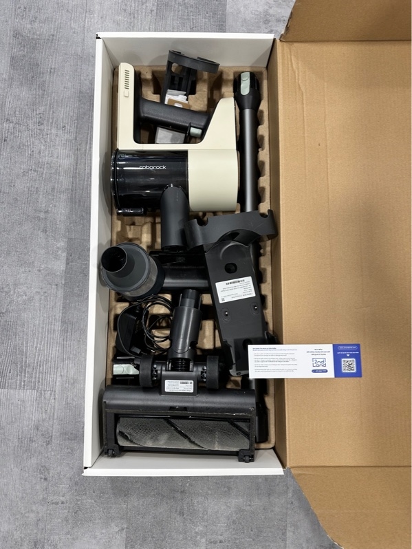 Máy hút bụi cầm tay Roborock H5 - Màu đen - Ngoại hình 97% - Kèm box + Thân máy + Ống nối + Đầu hút sàn đa bề mặt + Đầu hút mini có động cơ + đầu hút khe kiêm chổi 2 trong 1 + đế sạc treo tường + dây sạc