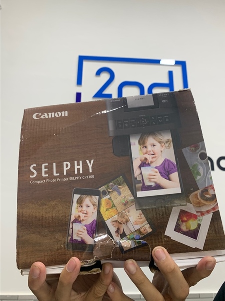 Máy in ảnh Canon Selphy CP1300 - Màu đen - Ngoại hình: 98% - Fullbox, kèm 2 nguồn, 4 bộ ảnh + 1 mực thay