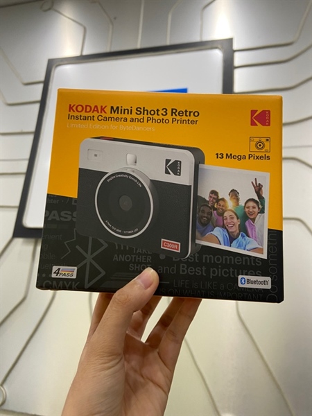 Máy in ảnh KODAK Mini Shot 3 Retro (C300R) - Màu đen - OpenBox + giấy in