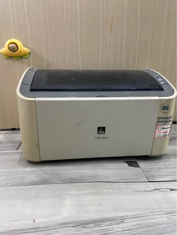 Máy in Canon LBP 2900 - Màu trắng - Ngoại hình: xấu - Nhựa ố vàng - Kèm nguồn + dây USB