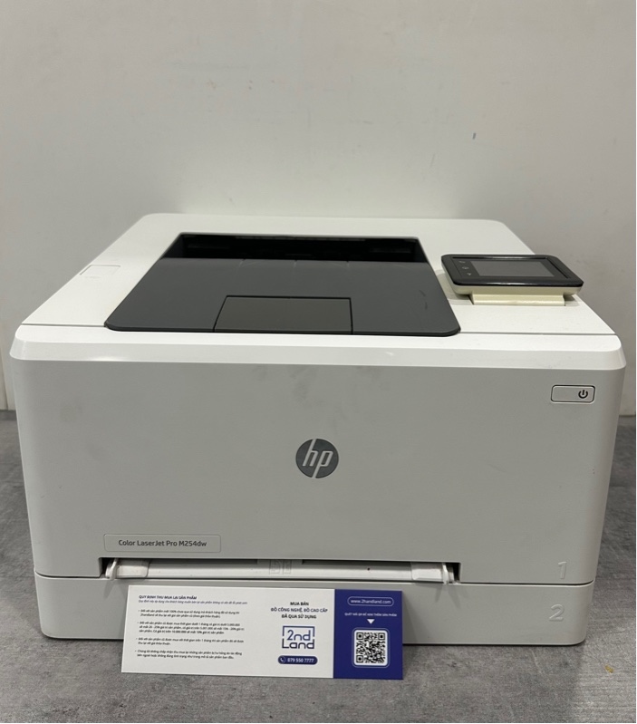 Máy in laser màu HP Color LaserJet Pro M254dw - Màu trắng - Ngoại hình 97% - Kèm dây nguồn.